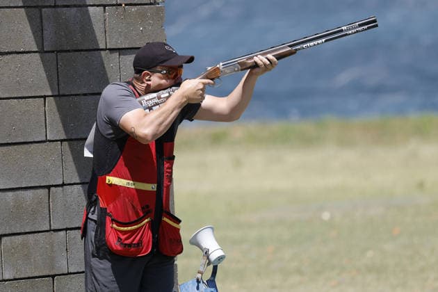 IPA86441093 - Shooting takes place on the second day of the ISSF World Cup Shotgun competition at the Concaverde Shooting Range on July 6, 2026, in Lonato del Garda, Italy.  Copyright: xRichardxMorgano IPAxSportx xx 86441093