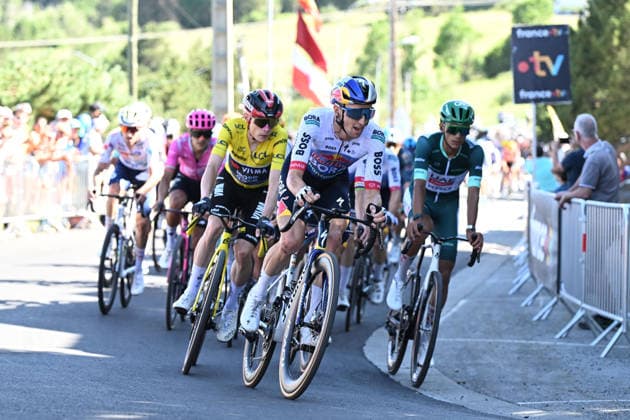 06-07-2026 Tour De France; Tappa 03 Granollers - Les Angles; 2026, Red Bull - Bora Hansgrohe; 2026, Visma - Lease A Bike; Hindley, Jai; Vingegaard, Jonas; Les Angles; 