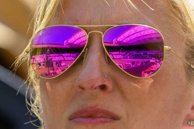 Wimbledon Tennis Championships 2026 - Day 8 LONDON, UNITED KINGDOM - July 06: Centre court tennis action is reflected in the spectators sunglasses during day 8 of The Wimbledon Tennis Championships at All England Lawn Tennis and Croquet Club on July 06, 2026 in London, United Kingdom. Ray Tang Anadolu London United Kingdom. Editorial use only. Please get in touch for any other usage.  Copyright: x2026xAnadoluxRayxTangx