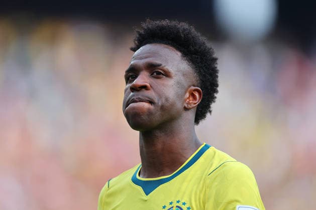 EAST RUTHERFORD, NJ - JULY 05: Vinicius Junior 7 of Brazil leaves the field after losing the FIFA World Cup, WM, Weltmeisterschaft, Fussball 26 Round of 16 game between Brazil and Norway on July 5, 2026 at New York New Jersey Stadium in East Rutherford, New Jersey. (Photo by Rich Graessle Icon Sportswire) SOCCER: JUL 05 FIFA World Cup 26 Round of 16 - Brazil vs Norway EDITORIAL USE ONLY Icon26070528641