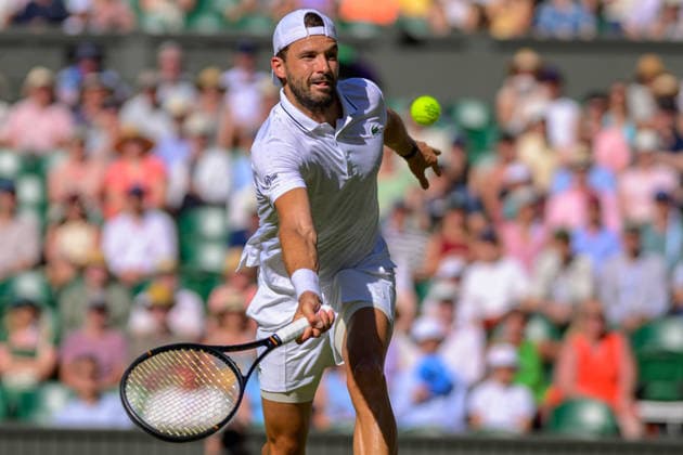 Day Eight: The Championships - Wimbledon 2026 LONDON, ENGLAND JULY 06 - Grigor Dimitrov of Bulgaria during Gentlemen s Single Fourth Round against Arthur Fery of Great Britainat The Wimbledon Lawn Tennis Championship at Wimbledon on July 06, 2026 in London, England. (Photo by Keeran Marquis)  Copyright: xKeeranxMarquis Fotoarena SPPx Sportspressphoto_SPR186260