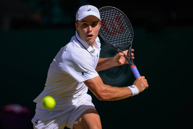 Day Eight: The Championships - Wimbledon 2026 LONDON, ENGLAND JULY 06 - Arthur Fery of Great Britain during Gentlemen Single Fourth Round against Grigor Dimitrov of Bulgaria at The Wimbledon Lawn Tennis Championship at Wimbledon on July 06, 2026 in London, England. (Photo by Keeran Marquis)  Copyright: xKeeranxMarquis Fotoarena SPPx Sportspressphoto_SPR186265