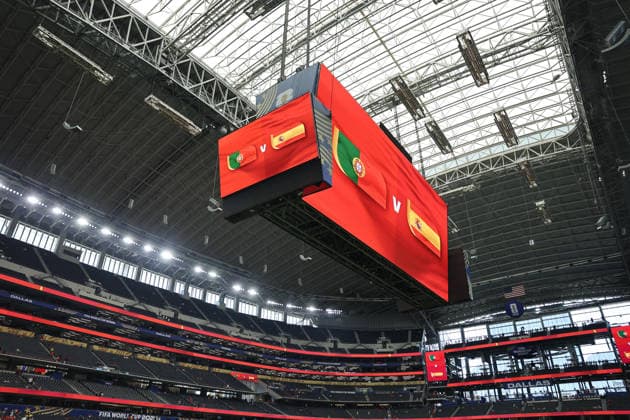 2026 World Cup Round of 16 match between the national teams of Portugal and Spain at AT&T Stadium in Dallas, Texas, US, 6 July 2026. World Cup 2026. Portugal - Spain !ACHTUNG: NUR REDAKTIONELLE NUTZUNG!  Copyright: xMariscalx GRAF2252 20260706-55020818880_1
