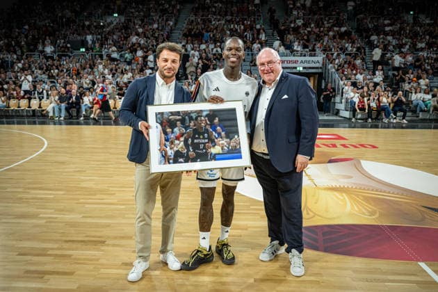 Basketball Bamberg 06.07.2026.2026 FIBA World Cup Qualifier Qualifikation zur Weltmeisterschaft 2027 Deutschland (GER) - Zypern (CYP) Dennis Schröder Schroeder (Deutschland, No.17) Schröder Schroder *** Basketball Bamberg July 6, 2026 2026 FIBA World Cup Qualifier Qualification for the 2027 World Cup Germany GER Cyprus CYP Dennis Schröder Schroeder Germany, No. 17 Schröder Schroder