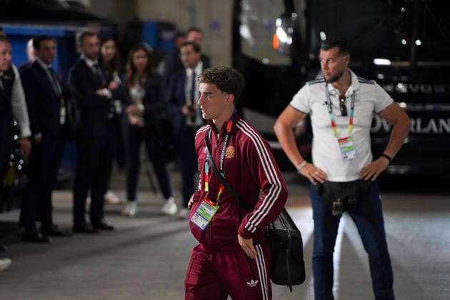 Spanish player Gavi before the 2026 World Cup Round of 16 match between the national teams of Portugal and Spain at AT&T Stadium in Dallas, Texas, US, 6 July 2026. World Cup 2026. Portugal - Spain !ACHTUNG: NUR REDAKTIONELLE NUTZUNG!  Copyright: xKennethxFernandezx GRAF2272 20260706-55020819022_1