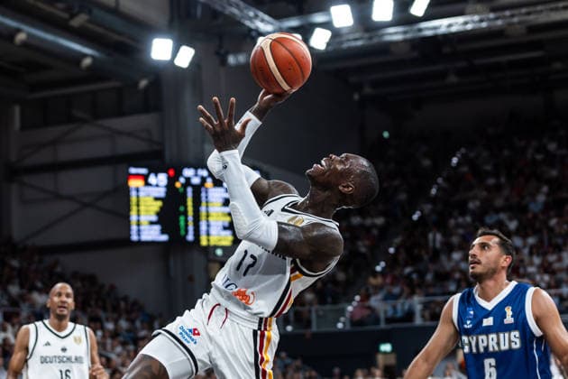 GER, FIBA Basketball World Cup 2027, European Qualifiers, Deutschland-Zypern. 06.07.2026, Brose Arena, Bamberg, GER, FIBA Basketball World Cup 2027, European Qualifiers, Deutschland-Zypern. Dennis Schröder (Deutschland, No17) Â *** GER, FIBA Basketball World Cup 2027, European Qualifiers, Germany vs. Cyprus, July 6, 2026, Brose Arena, Bamberg, GER, FIBA Basketball World Cup 2027, European Qualifiers, Germany vs. Cyprus, Dennis Schröder (Germany), No. 17 Â Nordphotox xTrienitz nph00051