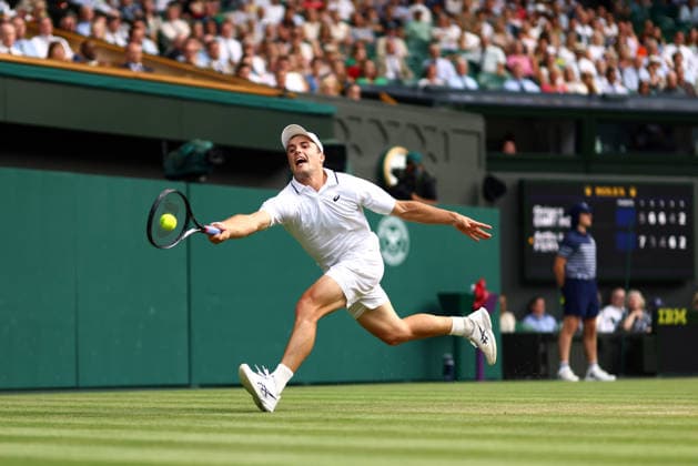 Arthur Fery during his fourth round match Wimbledon Tennis Championships, Day 8, The All England Lawn Tennis and Croquet Club, London, UK - 06 Jul 2026London The All England Lawn Tennis and United Kingdom  Copyright: xJamesxMarsh Shutterstockx 16978026hf