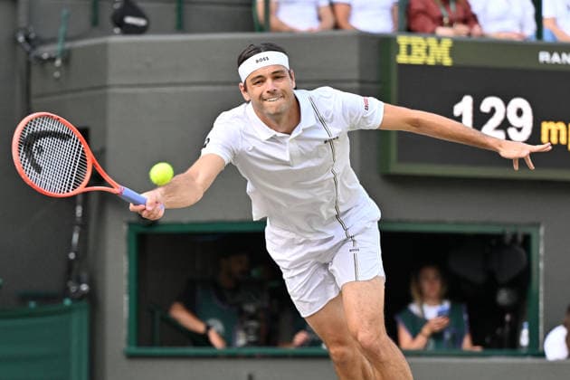 Wimbledon Tennis Championships 2026 - Day 8 LONDON, UNITED KINGDOM - JULY 6: Taylor Fritz of the United States plays in the men s singles round of 16 match against Alexander Bublik (not seen) of Kazakhstan during day 8 of The Wimbledon Tennis Championships at All England Lawn Tennis and Croquet Club on July 06, 2026 in London, United Kingdom. Ray Tang Anadolu London United Kingdom. Editorial use only. Please get in touch for any other usage.  Copyright: x2026xAnadoluxRayxTangx