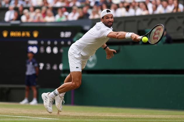 Grigor Dimitrov during his round of 16 match Wimbledon Tennis Championships, Day 8, The All England Lawn Tennis and Croquet Club, London, UK - 06 Jul 2026London The All England Lawn Tennis and United Kingdom  Copyright: xEllaxLing Shutterstockx 16978025cv