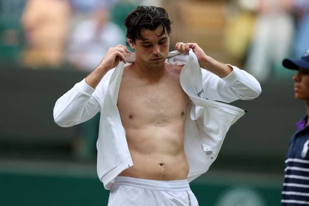 Taylor Fritz celebrates victory in his round of 16 match Wimbledon Tennis Championships, Day 8, The All England Lawn Tennis and Croquet Club, London, UK - 06 Jul 2026London The All England Lawn Tennis and United Kingdom  Copyright: xKieranxMcManus Shutterstockx 16978024gq