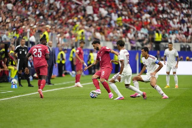 Portugal v Spain - FIFA World Cup, WM, Weltmeisterschaft, Fussball 2026 - Round of 16 TEXAS, USA - JULY 06: Bruno Fernandes of Portugal drives the ball during FIFA World Cup 2026 Round of 16 match between Portugal and Spain at Dallas Stadium in Arlington, Texas, United States on July 06, 2026. Jose Hernandez Anadolu Texas United States. Editorial use only. Please get in touch for any other usage.  Copyright: x2026xAnadoluxJosexHernandezx