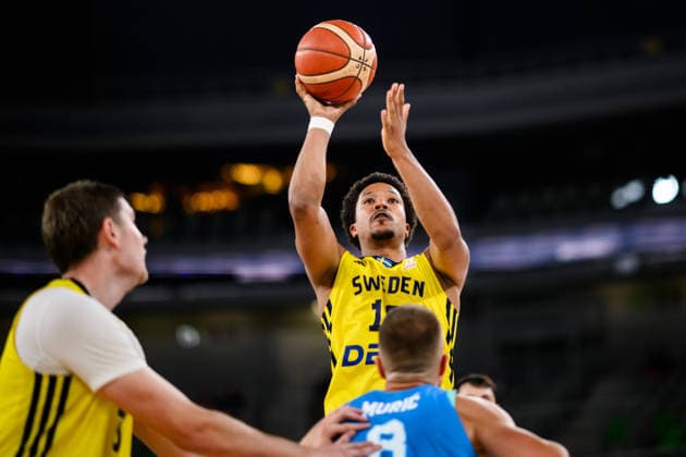 260706 Melwin Pantzar of Sweden during the FIBA World Cup Qualifier game between Slovenia and Sweden on July 6, 2026 in Ljubljana. Photo: Martin Metelko BILDBYRAN kod 0032 basket basketball vm-kval kval fiba world cup qualifiers slovenien sverige slovenia sweden bbeng *** July 6, 2026: Melwin Pantzar of Sweden during the FIBA World Cup Qualifier game between Slovenia and Sweden on July 6, 2026 in Ljubljana. Photo by Martin Metelko. BILDBYRAN code 0032 basketball FIBA World Cup qualifiers Slovenia Sweden bbeng  Copyright: MARTINxMETELKO BB260706ZD049