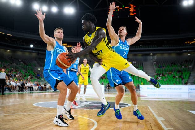 260706 Barra Njie of Sweden during the FIBA World Cup Qualifier game between Slovenia and Sweden on July 6, 2026 in Ljubljana. Photo: Martin Metelko BILDBYRAN kod 0032 basket basketball vm-kval kval fiba world cup qualifiers slovenien sverige slovenia sweden bbeng *** July 6, 2026: Barra Njie of Sweden during the FIBA World Cup Qualifier game between Slovenia and Sweden on July 6, 2026 in Ljubljana. Photo by Martin Metelko. BILDBYRAN code 0032 basketball FIBA World Cup qualifiers Slovenia Sweden bbeng  Copyright: MARTINxMETELKO BB260706ZV035