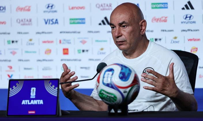 FIFA World Cup, WM, Weltmeisterschaft, Fussball 2026 - Egypt press conference, PK, Pressekonferenz Egypt s head coach Hossam Hassan gives a press conference in Atlanta, Georgia, USA, 06 July 2026. Egypt will face Argentina on 07 July in their FIFA World Cup 2026 round of 16 match. ATLANTA United States  Copyright: xRONALDxWITTEKx
