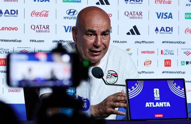 FIFA World Cup, WM, Weltmeisterschaft, Fussball 2026 - Egypt press conference, PK, Pressekonferenz Egypt s head coach Hossam Hassan gives a press conference in Atlanta, Georgia, USA, 06 July 2026. Egypt will face Argentina on 07 July in their FIFA World Cup 2026 round of 16 match. ATLANTA United States  Copyright: xRONALDxWITTEKx