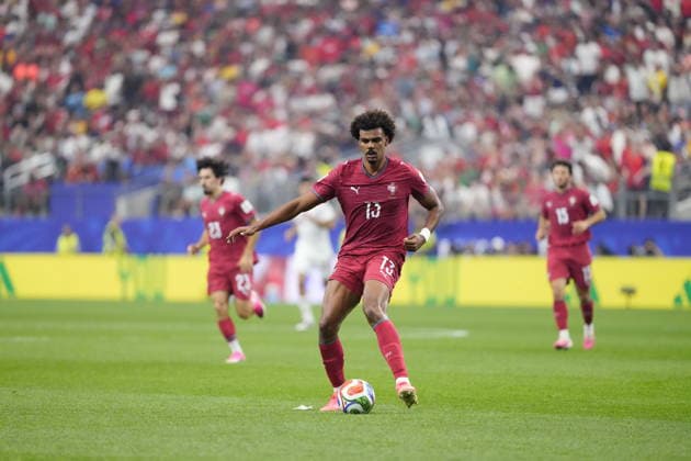Portugal v Spain - FIFA World Cup, WM, Weltmeisterschaft, Fussball 2026 - Round of 16 TEXAS, USA - JULY 6: Renato Veiga of Portugal plays the ball during the FIFA World Cup 2026 Round of 16 match between Portugal and Spain at Dallas Stadium in Arlington, Texas, United States on July 6, 2026. Jose Hernandez Anadolu Texas United States. Editorial use only. Please get in touch for any other usage.  Copyright: x2026xAnadoluxJosexHernandezx