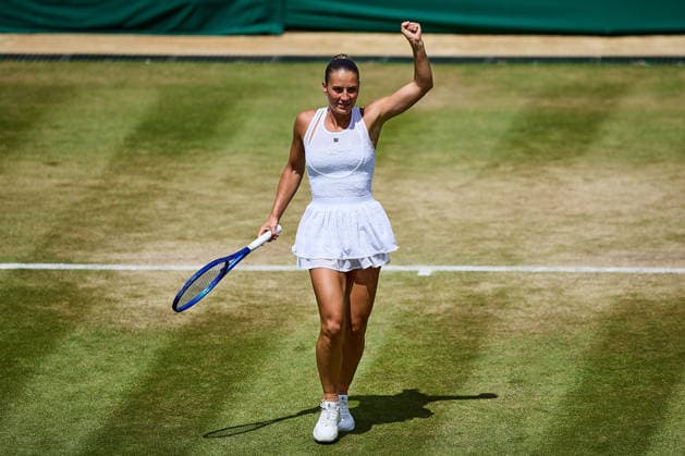 July 6, 2026, London, London, Great Britain: Marta Kostyuk of Ukraine reacts with clenched fist after the point during The Championships Wimbledon , 6.7.2026 in London (All England Lawn Tennis and Croquet Club), Great Britain Tennis 2026: Grand Slam: The Championships Wimbledon: 8th Day: 4th Round: KOSTYUK 6:4 6:4 KRUEGER  - ZUMAs343 20260706_zsp_s343_096 Copyright: xMathiasxSchulzx