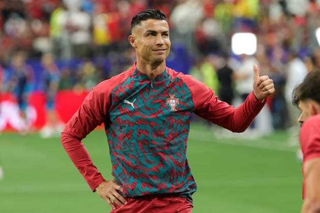 Cristiano Ronaldo of Portugal gestures during the warm-up prior to the FIFA Men’s World Cup 2026 round of 16 football match between Portugal and Spain at Dallas Stadium, in Arlington on July 06th 2026 (Photo by Leo Barrilari SPP)  Copyright: xLeoxBarrilari SPPx Sportspressphoto_SPR186331