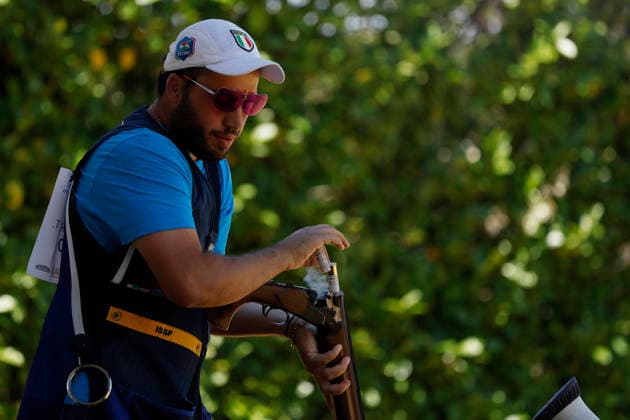 ISSF World Cup Shotgun Cassandro Tammaro of Italy ejects shells from a shotgun during the ISSF World Cup Shotgun day two at the Concaverde Shooting Range in Lonato del Garda, Italy, on July 6, 2026. Lonato del Garda Brescia Italy  Copyright: xRichardxMorganox originalFilename:morgano-issfworl260706_npJeQ.jpg