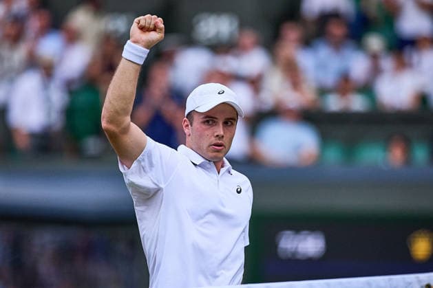 July 6, 2026, London, London, Great Britain: Arthur Fery of Great Britain reacts with clenched fist after the win of the point during The Championships Wimbledon , 6.7.2026 in London (All England Lawn Tennis and Croquet Club), Great Britain Tennis 2026: Grand Slam: The Championships Wimbledon: 8th Day: 4th Round: FERY 7:5 3:6 4:6 6:4 7:6 DIMITROV  - ZUMAs343 20260706_zsp_s343_129 Copyright: xMathiasxSchulzx