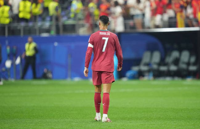 Cristiano Ronaldo (Portugal) during Portugal and Spain, Round of 16 FIFA World Cup, WM, Weltmeisterschaft, Fussball 2026, Dallas, United States, USA on July 6, 2026. Thor Wegner DeFodi Images. (Photo by DeFodi Images) - *** Cristiano Ronaldo of Portugal during the Portugal vs. Spain Round of 16 match at the 2026 FIFA World Cup in Dallas, United States, USA, on July 6, 2026. Photo by DeFodi Images (Thor Wegner)
