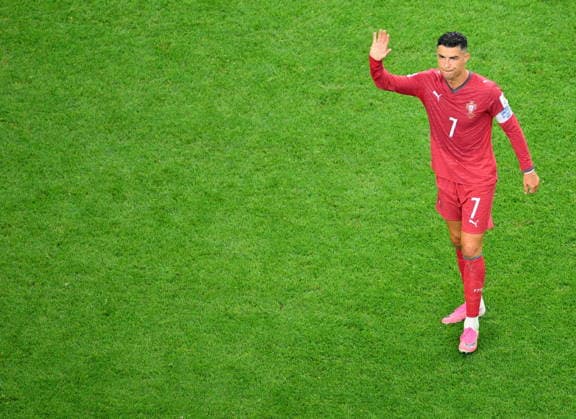 FIFA World Cup, WM, Weltmeisterschaft, Fussball 2026 - Round of 16 - Portugal vs Spain Cristiano Ronaldo of Portugal reacts after the FIFA World Cup 2026 Round of 16 match Portugal against Spain, in Dallas, USA, 06 July 2026. DALLAS United States  Copyright: xSAMxWASSONx