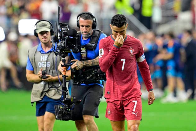 Cristiano Ronaldo of Portugal is sad and emotional after Portugal s elimination following a 1-0 loss to Spain in the Round of 16 of the 2026 FIFA World Cup, WM, Weltmeisterschaft, Fussball held at AT&T Stadium in Dallas, Texas, United States. Richard Callis Fotoarena (Richard Callis SPP)  Copyright: xRichardxCallisx xSPPx spp-en-RiCa-2981129