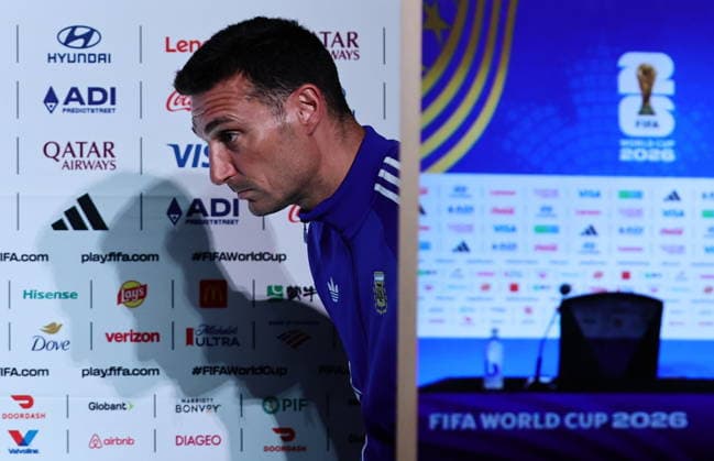 FIFA World Cup, WM, Weltmeisterschaft, Fussball 2026 - Argentina press conference, PK, Pressekonferenz Argentina s national soccer team head coach Lionel Scaloni gives a press conference in Atlanta, Georgia, USA, 06 July 2026. Argentina will face Egypt on 07 July in their FIFA World Cup 2026 round of 16 match. ATLANTA United States  Copyright: xRONALDxWITTEKx