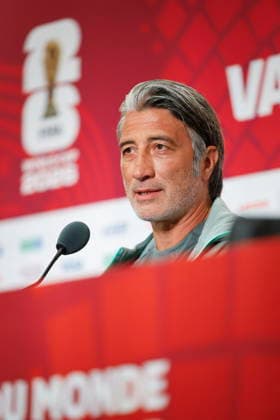 FIFA World Cup, WM, Weltmeisterschaft, Fussball 2026 - Switzerland press conference, PK, Pressekonferenz Switzerland s head coach Murat Yakin attends a press conference one day ahead of the FIFA World Cup 2026 Round of 16 match between Switzerland and Colombia, in Vancouver, Canada, Monday, 06 July 2026. VANCOUVER Canada  Copyright: xPETERxKLAUNZERx