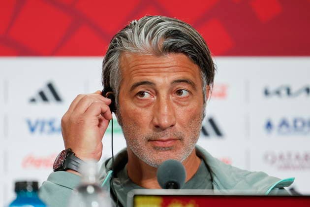FIFA World Cup, WM, Weltmeisterschaft, Fussball 2026 - Switzerland press conference, PK, Pressekonferenz Switzerland s head coach Murat Yakin attends a press conference one day ahead of the FIFA World Cup 2026 Round of 16 match between Switzerland and Colombia, in Vancouver, Canada, Monday, 06 July 2026. VANCOUVER Canada  Copyright: xPETERxKLAUNZERx