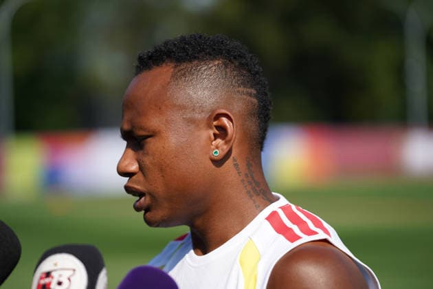 Colombia Training Day ahead FIFA World Cup, WM, Weltmeisterschaft, Fussball Round of 16 against Switzerland Jaminton Campaz 21 of Colombia national football team attending the media during the training day, ahead the 2026 FIFA World Cup Round of 16 match against Switzerland at Killarney Park. on July 6, 2026 in Vancouver, Canada. (Photo by Leonardo Ramirez Eyepix Group) Copyright: xLeonardoxRamirezx xEyepixxGroupx LR03072026-02925