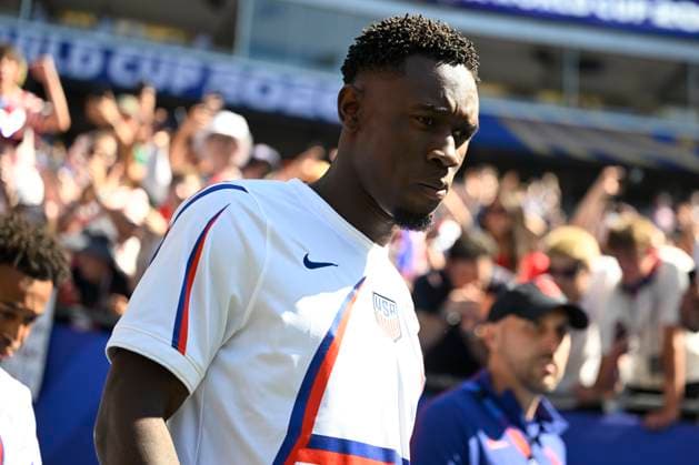 USA vs Belgium - FIFA World Cup, WM, Weltmeisterschaft, Fussball 2026 SEATTLE, UNITED STATES OF AMERICA - JULY 06 : Balogun Folarin forward of USA pictured during the FIFA World Cup 2026 round of 16 match between the United States of America and Belgium at the Lumen Field stadium on July 6, 2026 in Seattle, United States of America, 06 07 2026 Seattle United States of America  Copyright: xNicoxVereeckenx