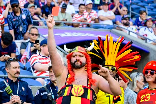 USA vs Belgium - FIFA World Cup, WM, Weltmeisterschaft, Fussball 2026 SEATTLE, UNITED STATES OF AMERICA - JULY 06 : Obelgix pictured during the FIFA World Cup 2026 round of 16 match between the United States of America and Belgium at the Lumen Field stadium on July 6, 2026 in Seattle, United States of America, 06 07 2026 Seattle United States of America  Copyright: xJanxDexMeuleneirx