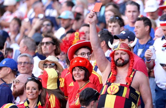 FIFA World Cup, WM, Weltmeisterschaft, Fussball 2026 - Round of 16 - USA vs Belgium Belgian fans wait for the start of the FIFA World Cup 2026 Round of 16 match USA against Belgium, in Seattle, USA, 06 July 2026. SEATTLE United States  Copyright: xCHRISTOPHERxTORRESx