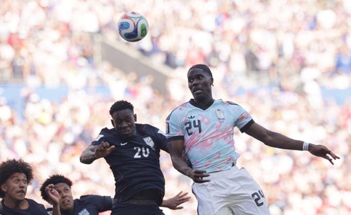 FIFA World Cup, WM, Weltmeisterschaft, Fussball 2026 - Round of 16 - USA vs Belgium Folarin Balogun (L) of USA and Amadou Onana of Belgium in action during the FIFA World Cup 2026 Round of 16 match USA against Belgium, in Seattle, USA, 06 July 2026. SEATTLE United States  Copyright: xCHRISTOPHERxTORRESx