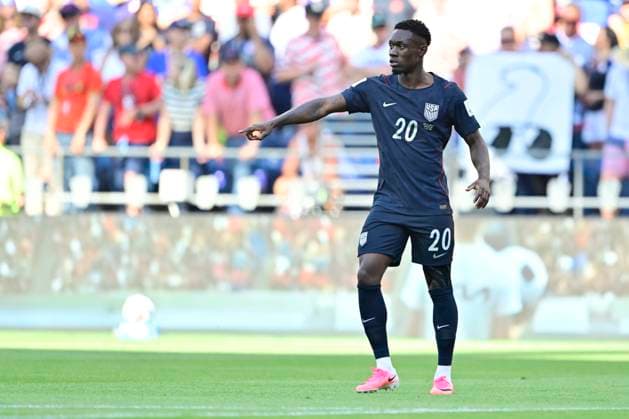 USA vs Belgium - FIFA World Cup, WM, Weltmeisterschaft, Fussball 2026 SEATTLE, UNITED STATES OF AMERICA - JULY 06 : Balogun Folarin forward of USA in action pictured during the FIFA World Cup 2026 round of 16 match between the United States of America and Belgium at the Lumen Field stadium on July 6, 2026 in Seattle, United States of America, 06 07 2026 Seattle United States of America  Copyright: xJanxDexMeuleneirx