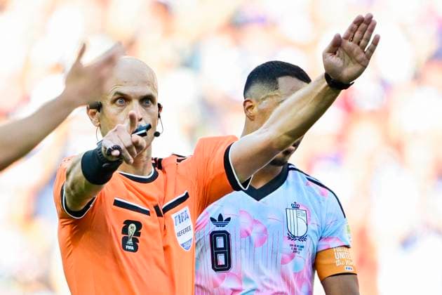 USA vs Belgium - FIFA World Cup, WM, Weltmeisterschaft, Fussball 2026 SEATTLE, UNITED STATES OF AMERICA - JULY 06 : referee of the game Adham Makhadmeh pictured during the FIFA World Cup 2026 round of 16 match between the United States of America and Belgium at the Lumen Field stadium on July 6, 2026 in Seattle, United States of America, 06 07 2026 Seattle United States of America  Copyright: xJanxDexMeuleneirx