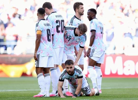 Belgium s players react during a soccer game between the USA and Belgian national team, Nationalteam Red Devils, on Monday 06 July 2026, at the Seattle Field, in Seattle, a 1 8 finals game in the FIFA World Cup, WM, Weltmeisterschaft, Fussball 2026. BRUNOxFAHY  x180553228x
