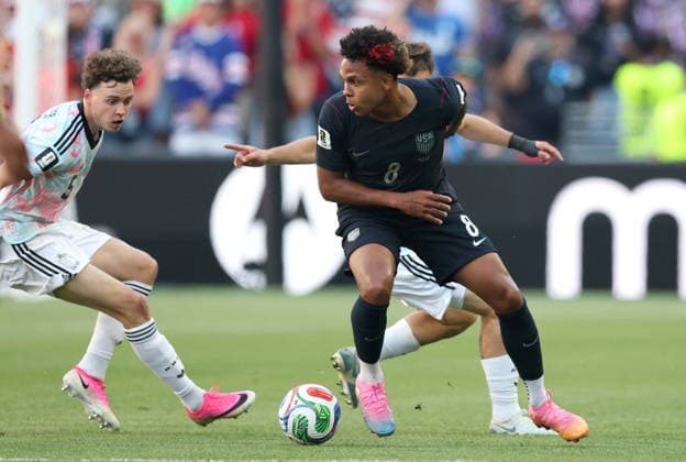FIFA World Cup, WM, Weltmeisterschaft, Fussball 2026 - Round of 16 - USA vs Belgium Weston McKennie of USA in action during the FIFA World Cup 2026 Round of 16 match USA against Belgium, in Seattle, USA, 06 July 2026. SEATTLE United States  Copyright: xCHRISTOPHERxTORRESx