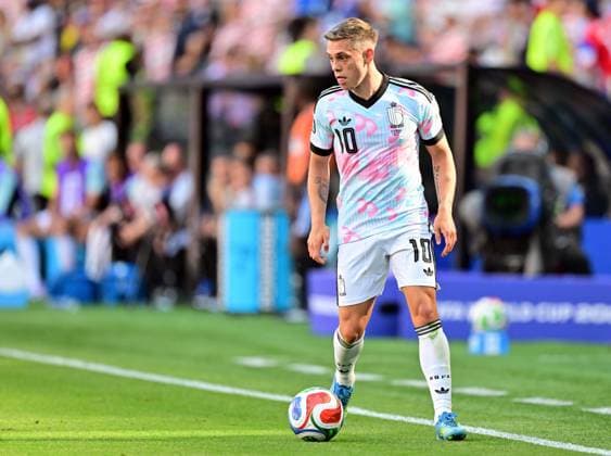 Belgium s Leandro Trossard pictured in action during a soccer game between the USA and Belgian national team, Nationalteam Red Devils, on Monday 06 July 2026, at the Seattle Field, in Seattle, a 1 8 finals game in the FIFA World Cup, WM, Weltmeisterschaft, Fussball 2026. DIRKxWAEM  x180553674x