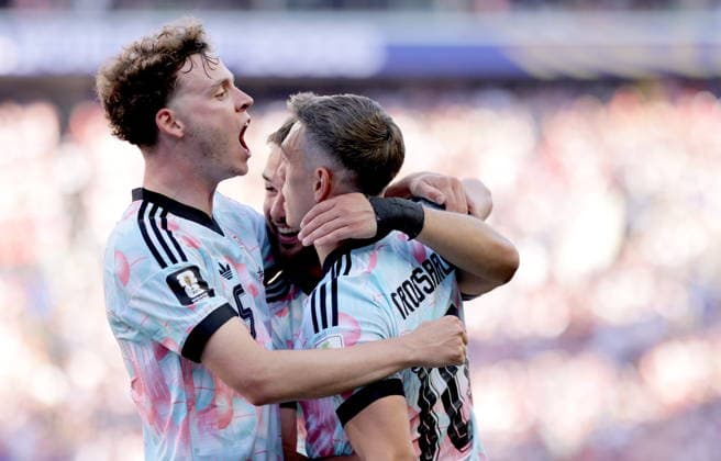 FIFA World Cup, WM, Weltmeisterschaft, Fussball 2026 - Round of 16 - USA vs Belgium Leandro Trossard (R) of Belgium and teammates celebrate after Belgium scored their second goal during the FIFA World Cup 2026 Round of 16 match USA against Belgium, in Seattle, USA, 06 July 2026. SEATTLE United States  Copyright: xCHRISTOPHERxTORRESx