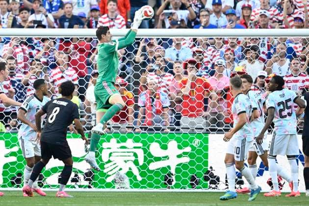 USA vs Belgium - FIFA World Cup, WM, Weltmeisterschaft, Fussball 2026 SEATTLE, UNITED STATES OF AMERICA - JULY 06 : Courtois Thibaut goalkeeper of Belgium pictured during the FIFA World Cup 2026 round of 16 match between the United States of America and Belgium at the Lumen Field stadium on July 6, 2026 in Seattle, United States of America, 06 07 2026 Seattle United States of America  Copyright: xNicoxVereeckenx