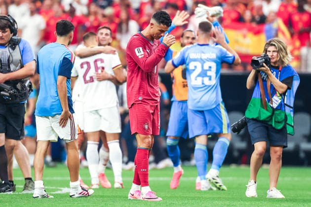 July 6, 2026, Arlington, Tx, United States: Cristiano Ronaldo cries after Portugal s 1-0 defeat to Spain the Round of 16 match at the FIFA World Cup, WM, Weltmeisterschaft, Fussball at Dallas Stadium, in Texas, United States, on Monday, July 06, 2026. FIFA World Cup 2026 - Round Of 16 - Portugal V Spain  - ZUMAv122 20260706_aap_v122_081 Copyright: xWilliamxVolcovx