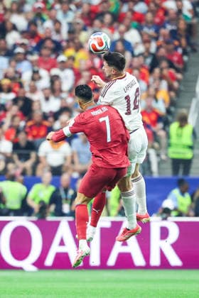 July 6, 2026, Arlington, Tx, United States: Cristiano Ronaldo player of Portugal and Aymeric Laporte player of Spain during the Round of 16 match between Portugal and Spain at the FIFA World Cup, WM, Weltmeisterschaft, Fussball at Dallas Stadium, in Texas, United States, on Monday, July 06, 2026. FIFA World Cup 2026 - Round Of 16 - Portugal V Spain  - ZUMAv122 20260706_aap_v122_140 Copyright: xWilliamxVolcovx