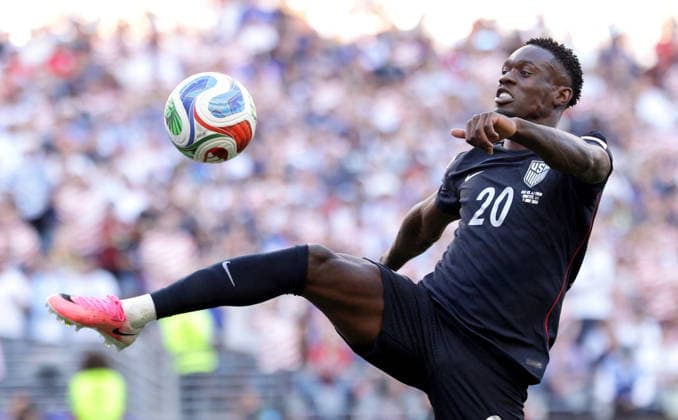 FIFA World Cup, WM, Weltmeisterschaft, Fussball 2026 - Round of 16 - USA vs Belgium Folarin Balogun of USA in action during the FIFA World Cup 2026 Round of 16 match USA against Belgium, in Seattle, USA, 06 July 2026. SEATTLE United States  Copyright: xCHRISTOPHERxTORRESx