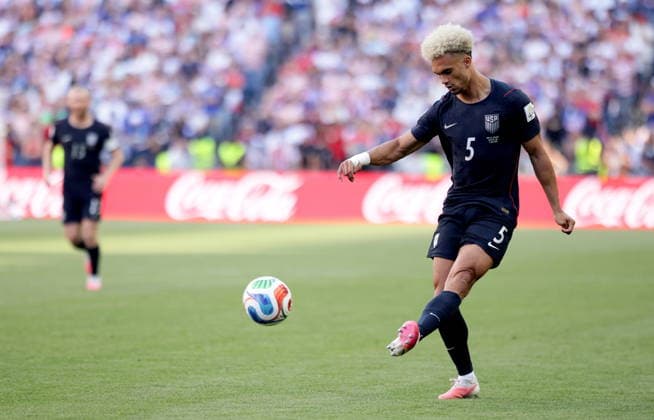 FIFA World Cup, WM, Weltmeisterschaft, Fussball 2026 - Round of 16 - USA vs Belgium Antonee Robinson of USA in action during the FIFA World Cup 2026 Round of 16 match USA against Belgium, in Seattle, USA, 06 July 2026. SEATTLE United States  Copyright: xCHRISTOPHERxTORRESx
