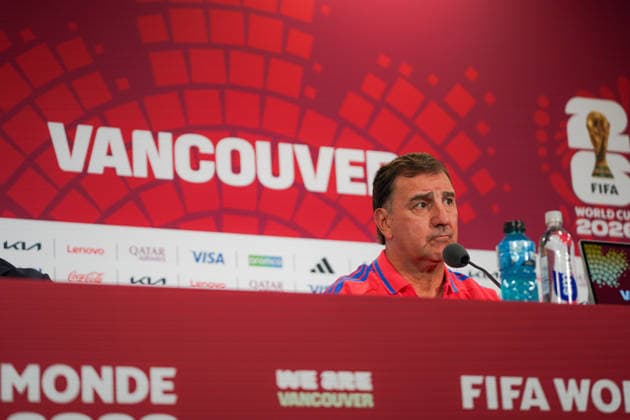 Switzerland v Colombia Round of 16 press conference, PK, Pressekonferenz FIFA World Cup, WM, Weltmeisterschaft, Fussball 2026 NÃ stor Lorenzo Head Coach of Colombia during the 2026 FIFA World Cup MD-1 Press Conference ahead of the Round of 16 match between Switzerland and Colombia at BC Place Stadium. on July 06, 2026 in Vancouver, Canada. (Photo by Leonardo Ramirez Eyepix Group) Copyright: xLeonardoxRamirezx xEyepixxGroupx LR03072026-03233