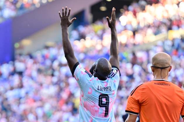USA vs Belgium - FIFA World Cup, WM, Weltmeisterschaft, Fussball 2026 SEATTLE, UNITED STATES OF AMERICA - JULY 06 : Lukaku Romelu forward of Belgium celebrating their victory pictured during the FIFA World Cup 2026 round of 16 match between the United States of America and Belgium at the Lumen Field stadium on July 6, 2026 in Seattle, United States of America, 06 07 2026 Seattle United States of America  Copyright: xJanxDexMeuleneirx