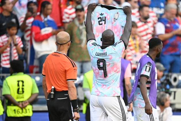 USA vs Belgium - FIFA World Cup, WM, Weltmeisterschaft, Fussball 2026 SEATTLE, UNITED STATES OF AMERICA - JULY 06 : Lukaku Romelu forward of Belgium celebrates scoring a goal pictured during the FIFA World Cup 2026 round of 16 match between the United States of America and Belgium at the Lumen Field stadium on July 6, 2026 in Seattle, United States of America, 06 07 2026 Seattle United States of America  Copyright: xNicoxVereeckenx