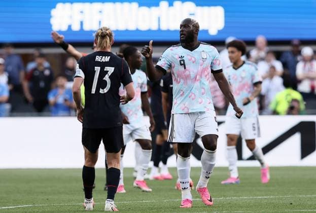 Belgium s Romelu Lukaku celebrates after scoring the 1-4 goal during a soccer game between the USA and Belgian national team, Nationalteam Red Devils, on Monday 06 July 2026, at the Seattle Field, in Seattle, a 1 8 finals game in the FIFA World Cup, WM, Weltmeisterschaft, Fussball 2026. BRUNOxFAHY  x180554999x
